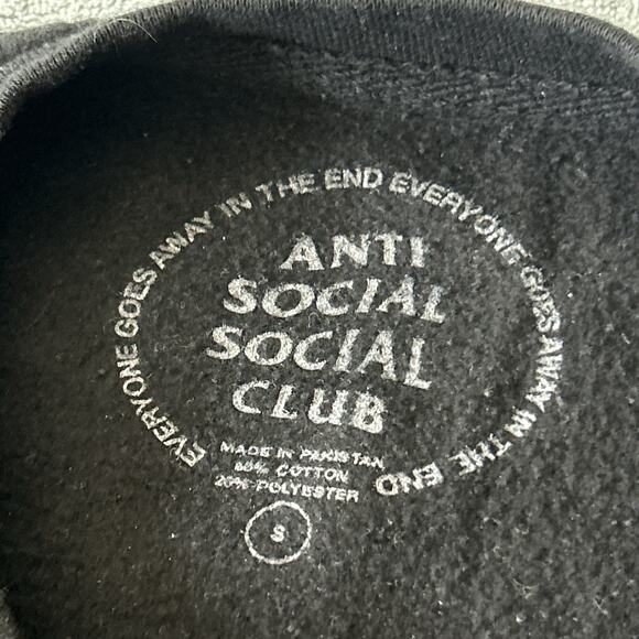 Anti Social Social Club Sweater Mens Small Floral Crew Neck Emo Skater Grunge - Picture 5 of 5